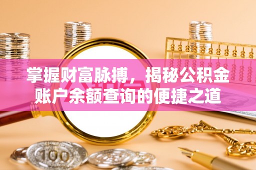 张家川掌握财富脉搏，揭秘公积金账户余额查询的便捷之道